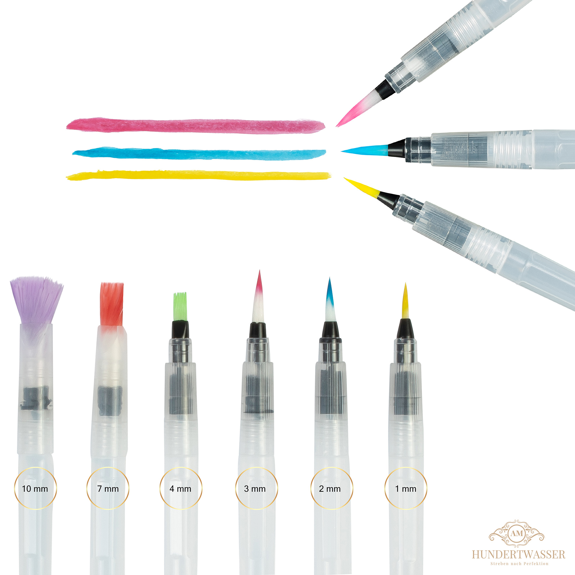 Water brush being used for watercolor painting